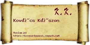 Kovács Kászon névjegykártya